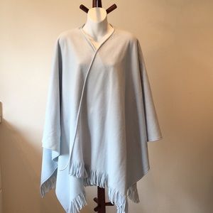 Beautiful BABY BLUE CAPE/ PONCHO with Fringe! Like new!